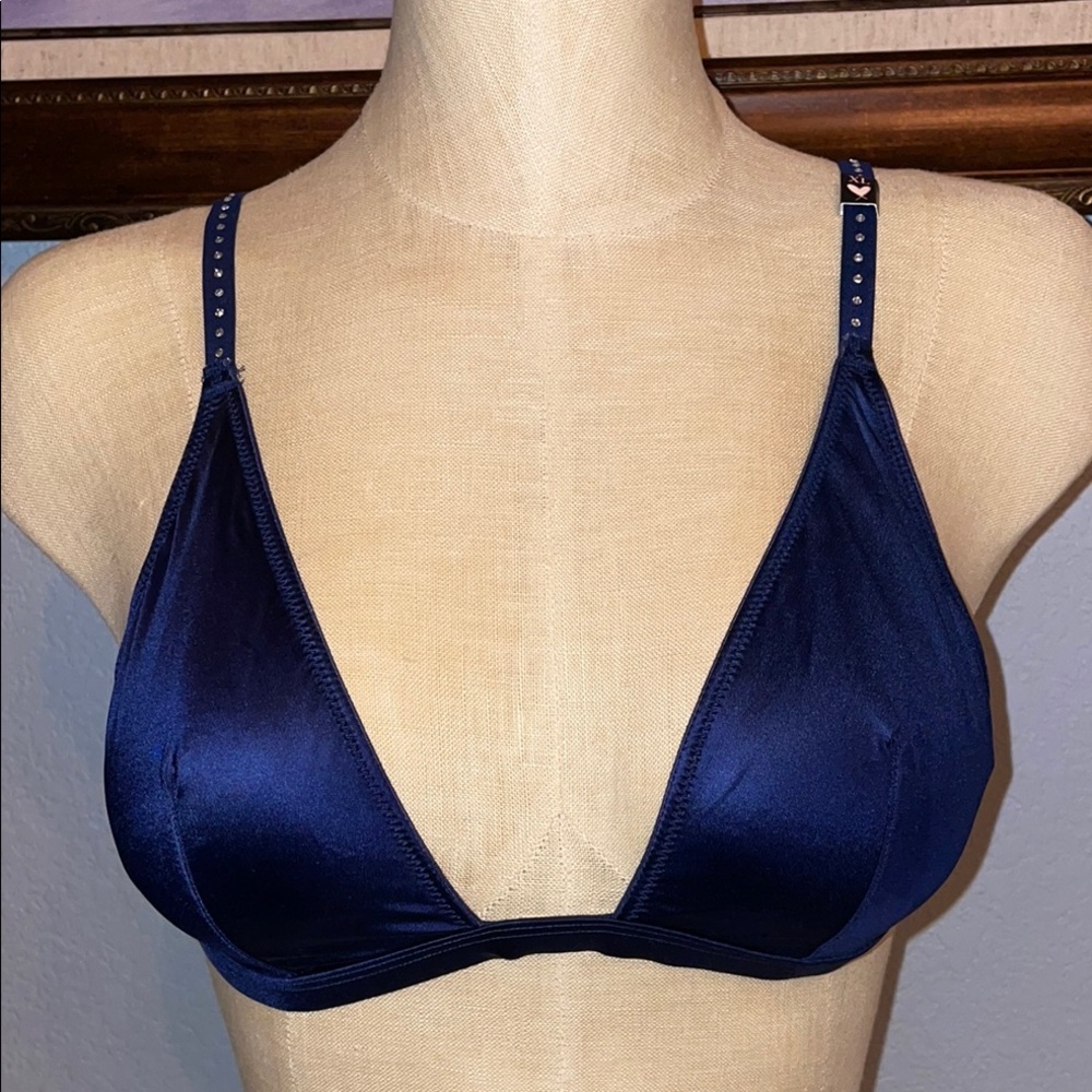 Victoria's Secret Navy Blue Satin Bralette